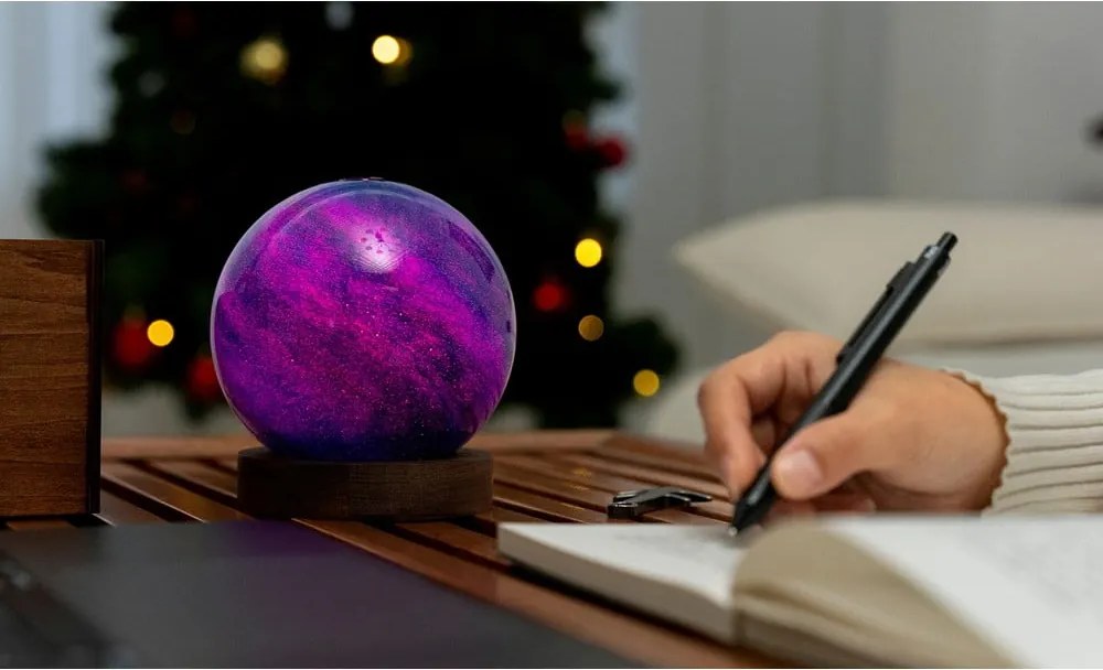 Tmavo prírodná svetelná dekorácia na USB ø 12 cm Galaxy Breeze – Gingko