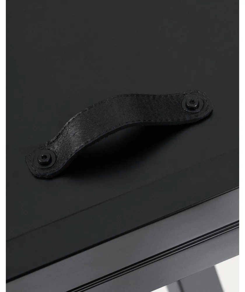 Čierny okrúhly rozkladací jedálenský stôl so sklenenou doskou ø 160 cm Vashti – Kave Home