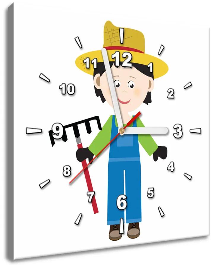 Gario Obraz s hodinami Farmár Rozmery: 40 x 40 cm