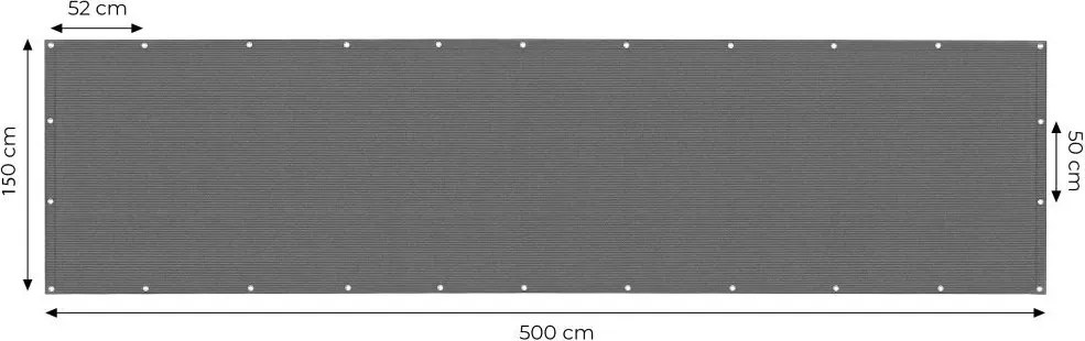 Balkónová clona HDPE s okami – ochranná zástena na balkón a plot Šírka: 100 cm | Dĺžka: 700 cm