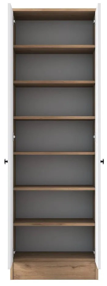 Biela/prírodná šatníková skriňa v dekore orecha 60x183 cm Theresa - Kalune Design