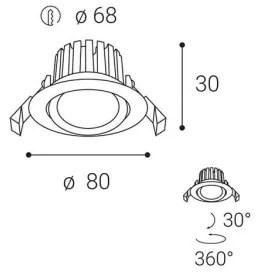 LED2 - LED Kúpeľňové podhľadové svietidlo MAX LED/8W/230V IP65