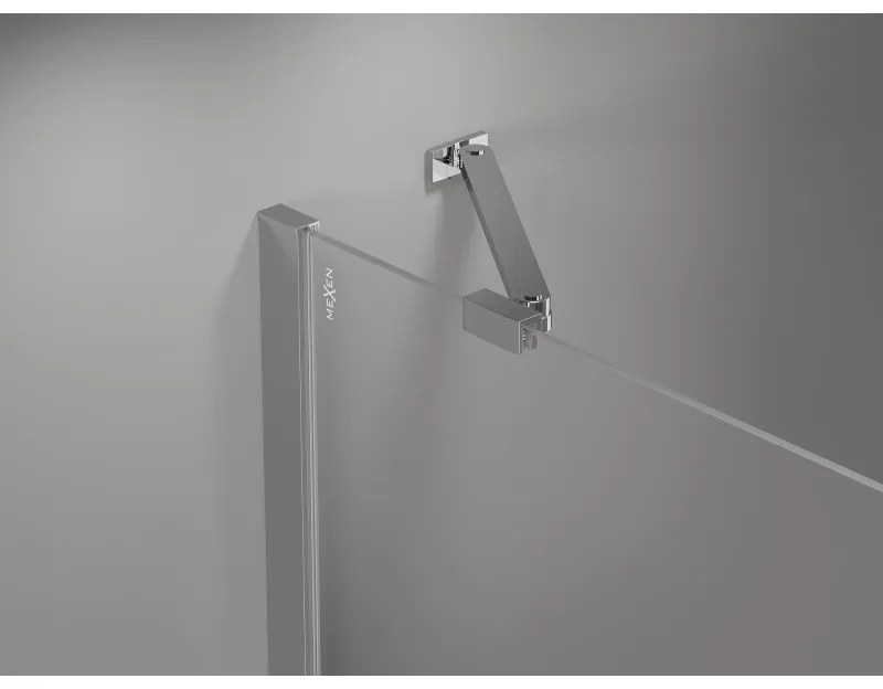 Mexen Mist-H Duo, 2-krídlový výklopný sprchový kút 90 x 115 cm, číre sklo, chrómový profil, 8A5-090L-115P-01-00