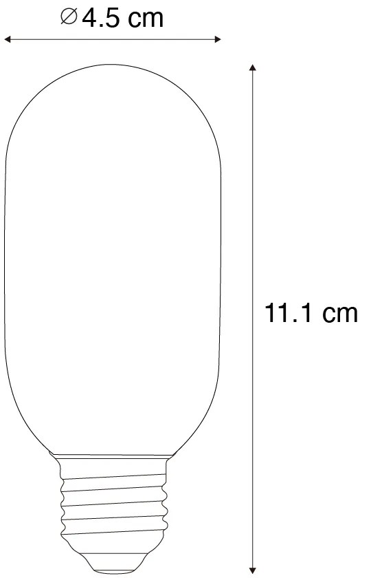 Sada 5 stmievateľných LED žiaroviek E27 T45, zlaté, 4W 300 lm 2200K