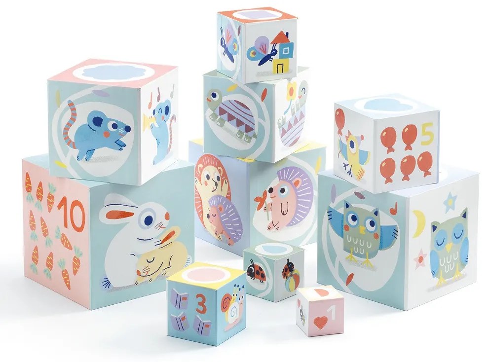 Skladacie kocky – pyramída so zvieratkami