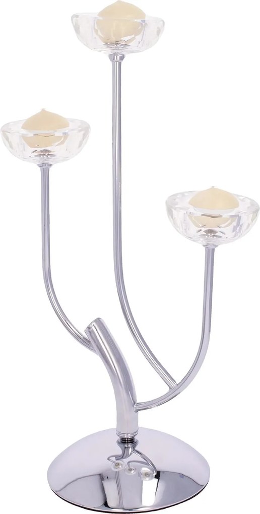 Svietnik Elisabeth silver wys. 44,5cm