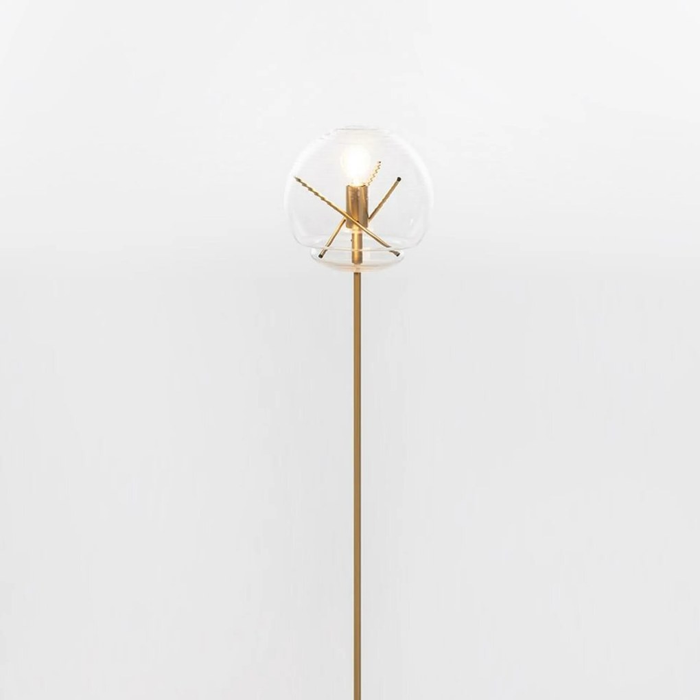 Artemide Vitruvio stojacia lampa, mosadz/sklo, E27, výška 176,9 cm