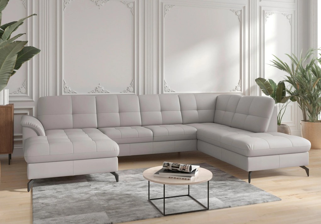 XXXLutz SEDACIA SÚPRAVA, textil, koža, svetlosivá Sit & More - Sedačky - 00014401636B