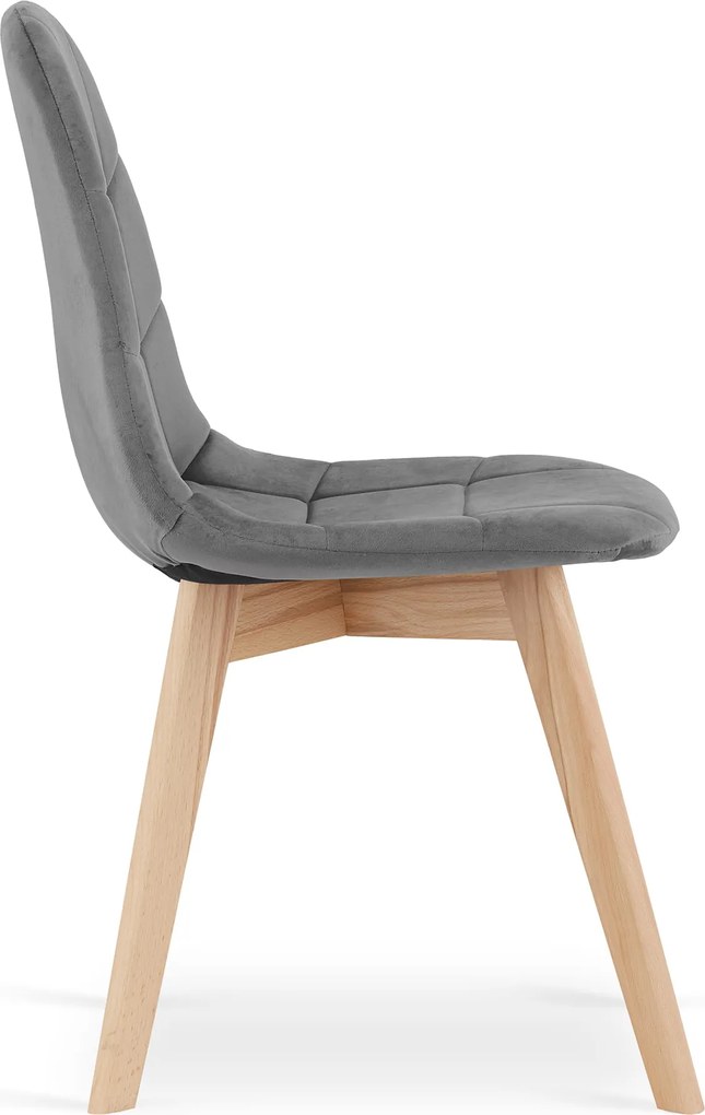 AKCIA Tmavosivá zamatová jedálenská stolička BORA II. akosť