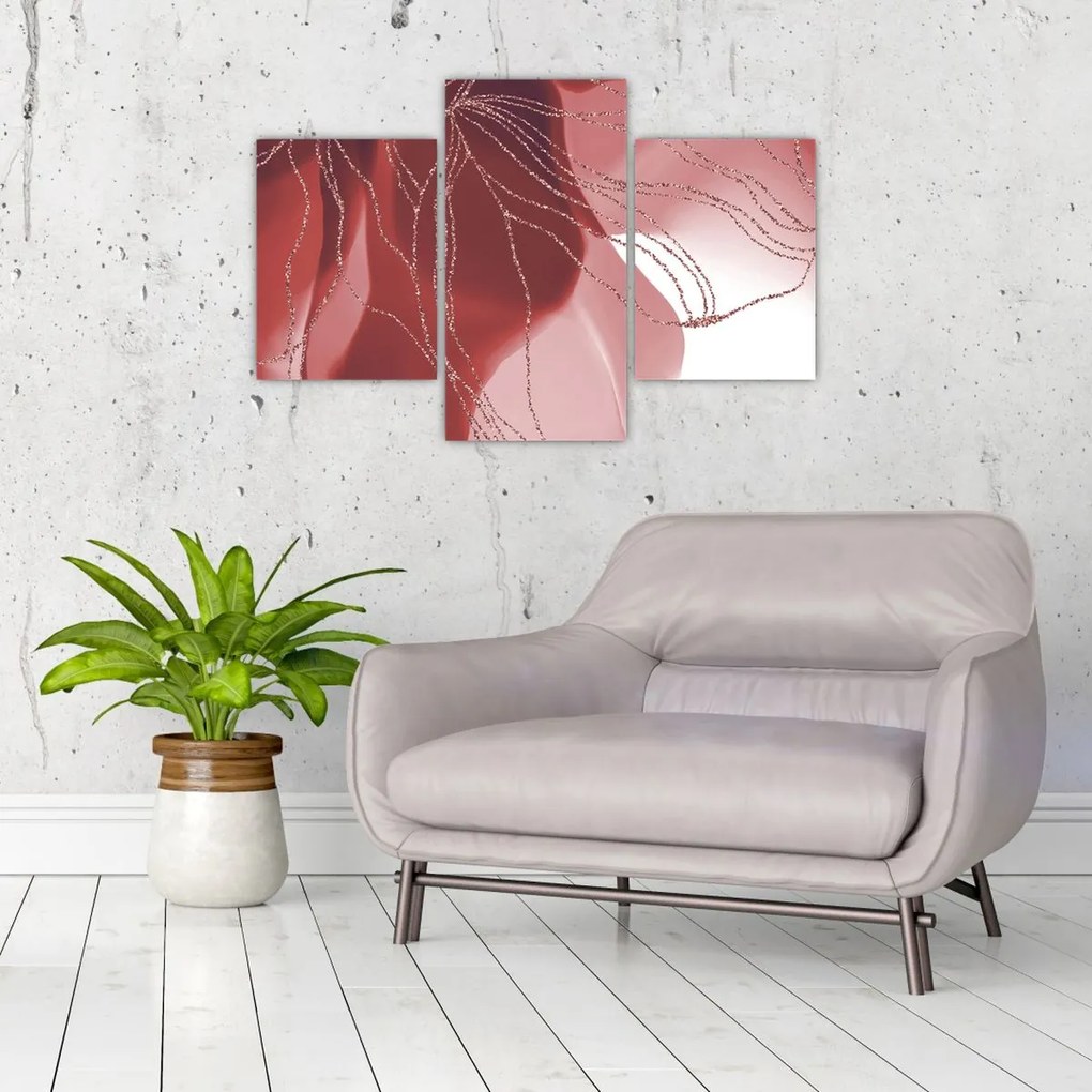 Obraz - Červená abstraktná kvetina N⁰1 (90x60 cm)