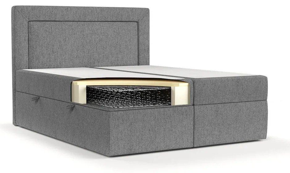 Sivá boxspring posteľ s úložným priestorom 180x200 cm Imagine – Maison de Rêve