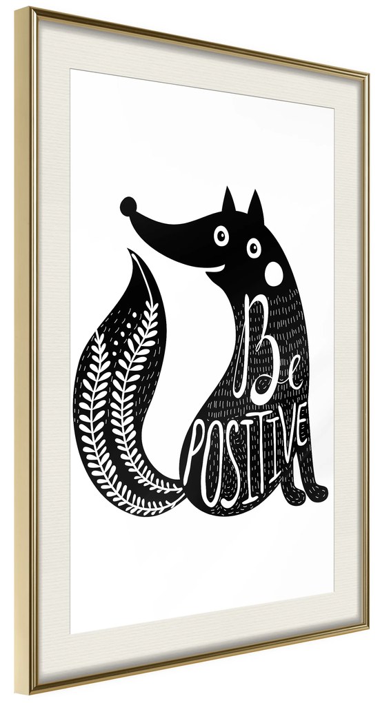 Artgeist Plagát - Be Positive [Poster] Veľkosť: 20x30, Verzia: Čierny rám s passe-partout