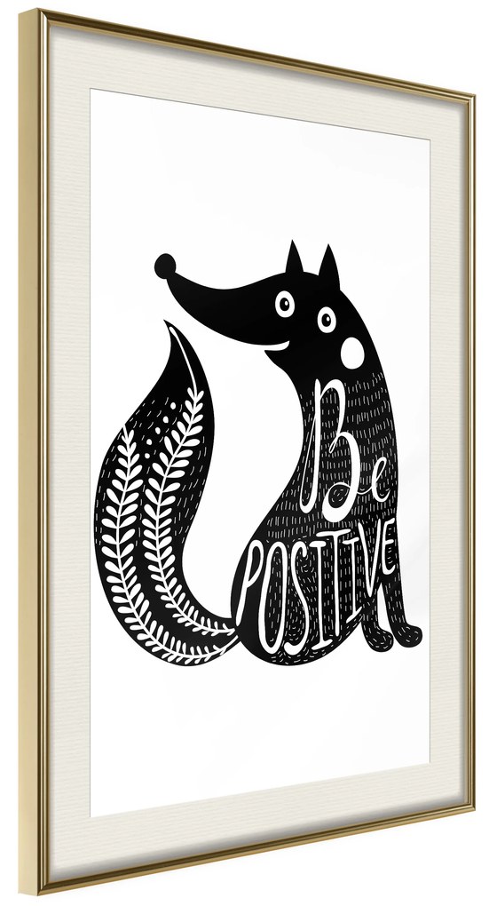 Artgeist Plagát - Be Positive [Poster] Veľkosť: 30x45, Verzia: Čierny rám s passe-partout