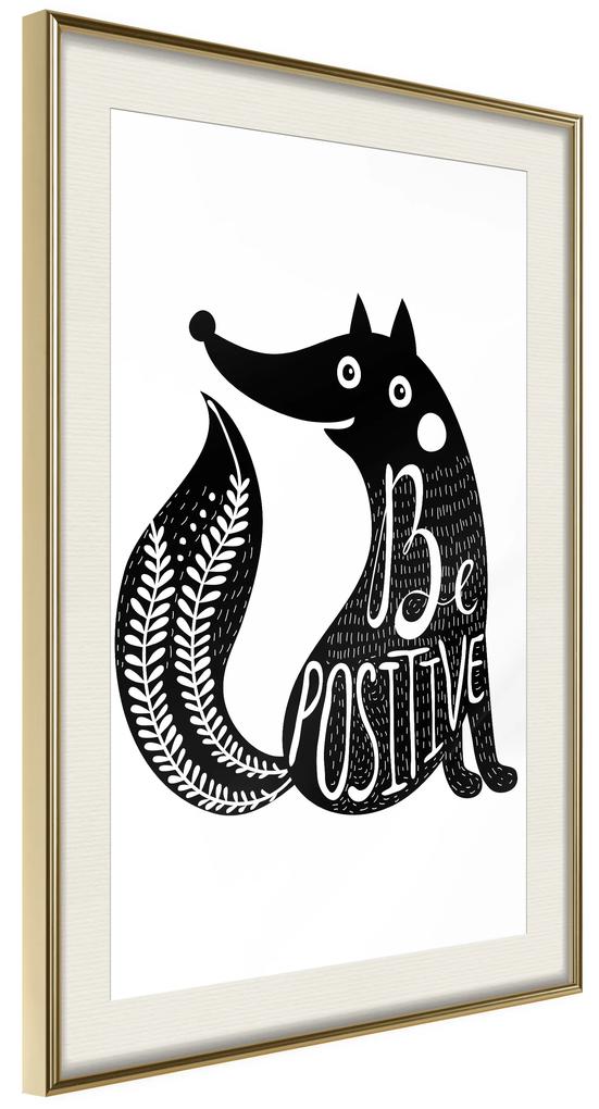 Artgeist Plagát - Be Positive [Poster] Veľkosť: 40x60, Verzia: Zlatý rám