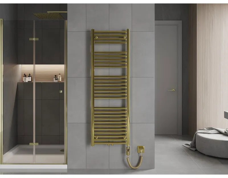 Mexen Hades, elektrické vykurovacie teleso 1500 x 500 mm, 600 W, zlatá lesklá, W104-1500-500-2600-50