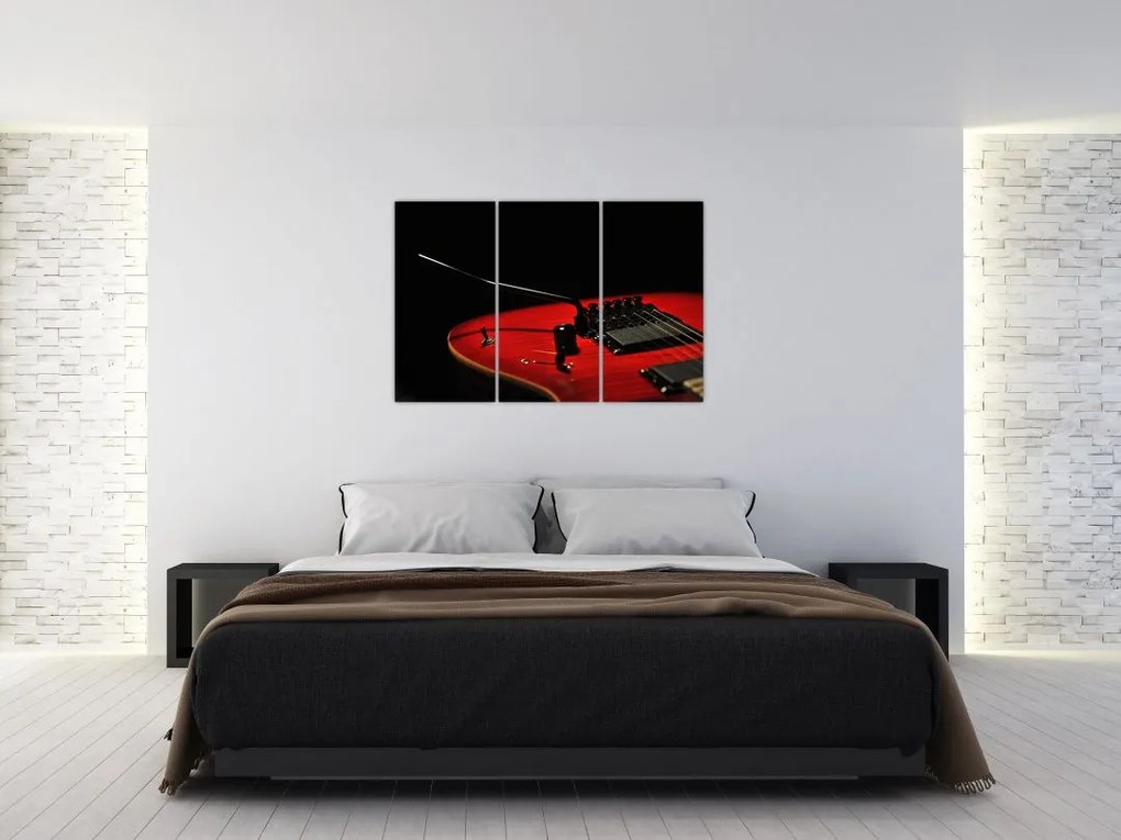 Obraz červené gitary