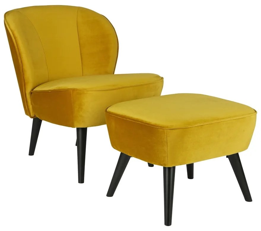 Horčicovožltá podnožka WOOOD Sara