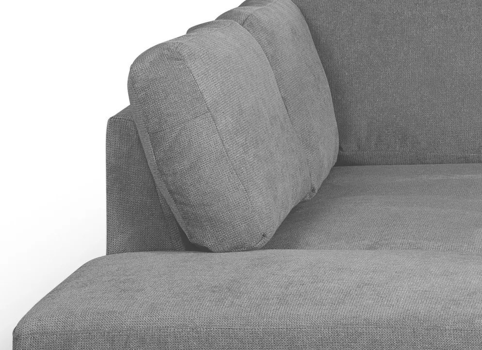 Rohová sedacia súprava Eddi, stredne šedá látka, ľavý roh