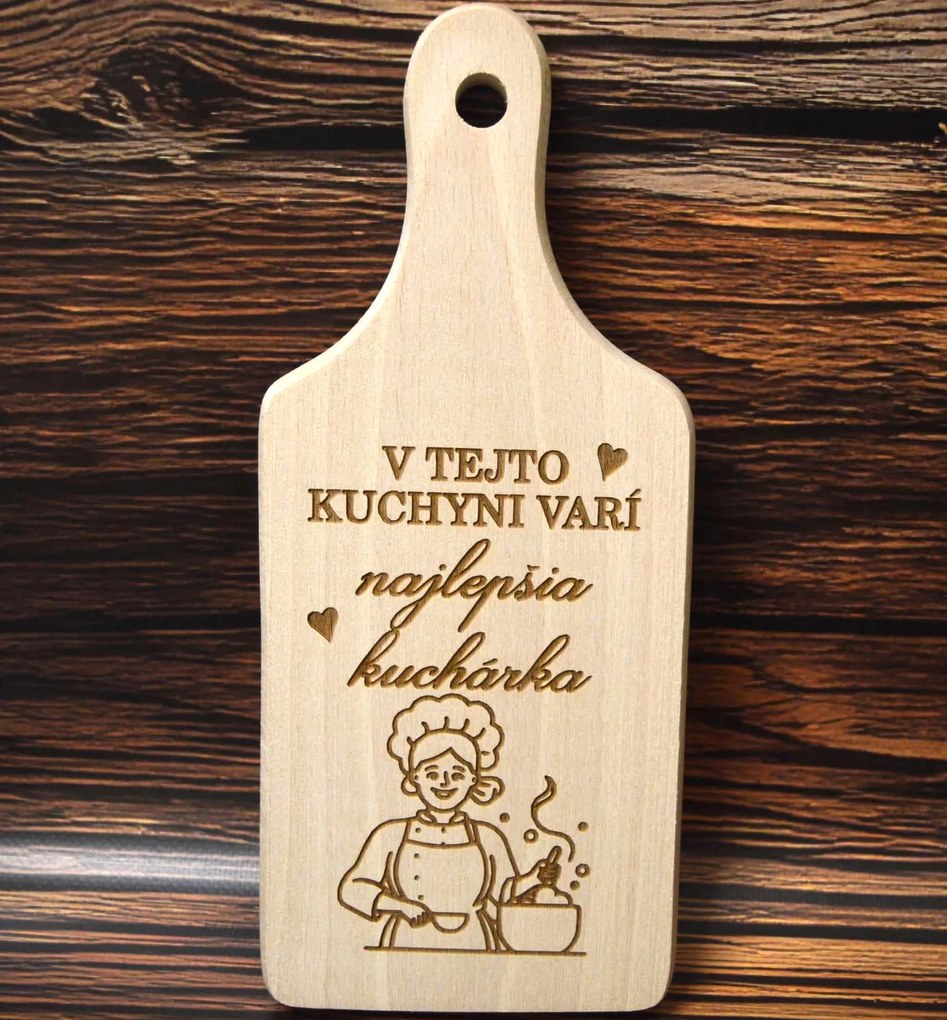 Drevený lopár najlepšia kuchárka - L - 40x18,5 cm