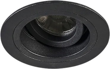 Inteligentné zapustené bodové svietidlo čierne okrúhle vrátane WiFi GU10 - Chuck