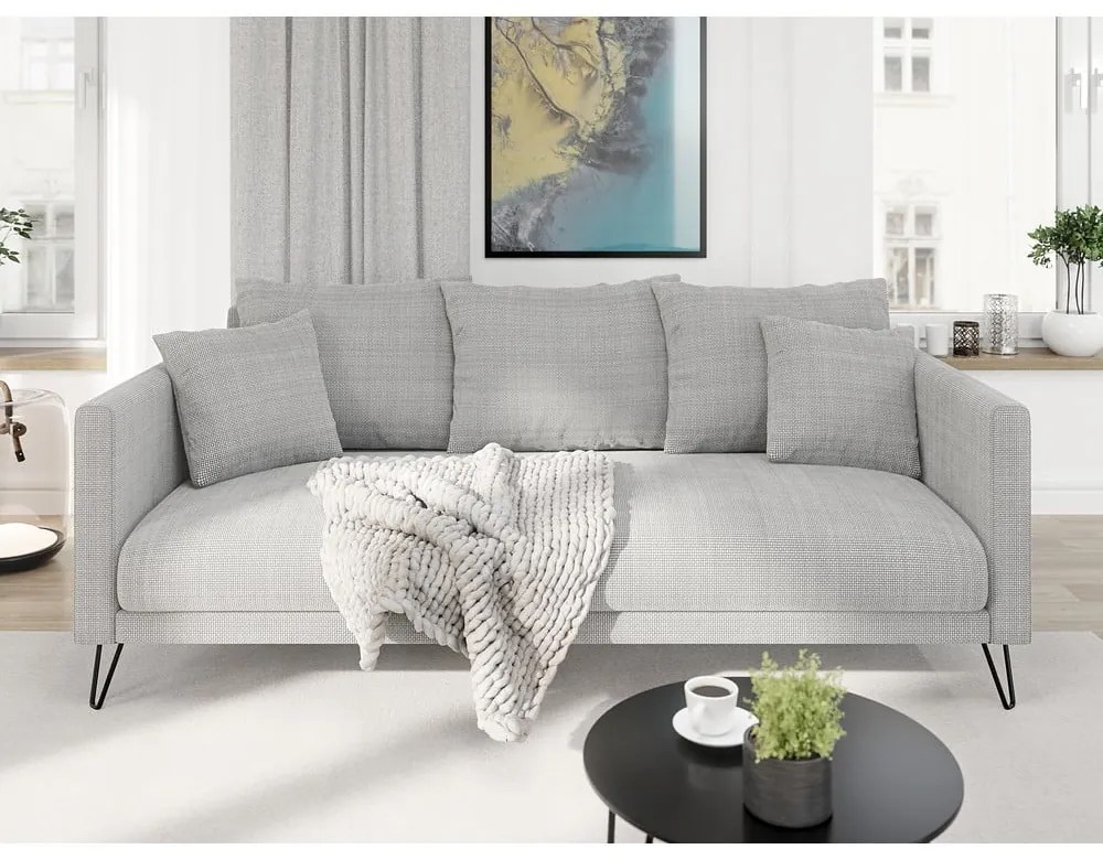 Svetlosivá ženilková pohovka 200 cm Freya – Ropez