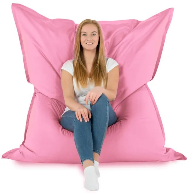 Vankúš na sedenie svetlo ružový nylon