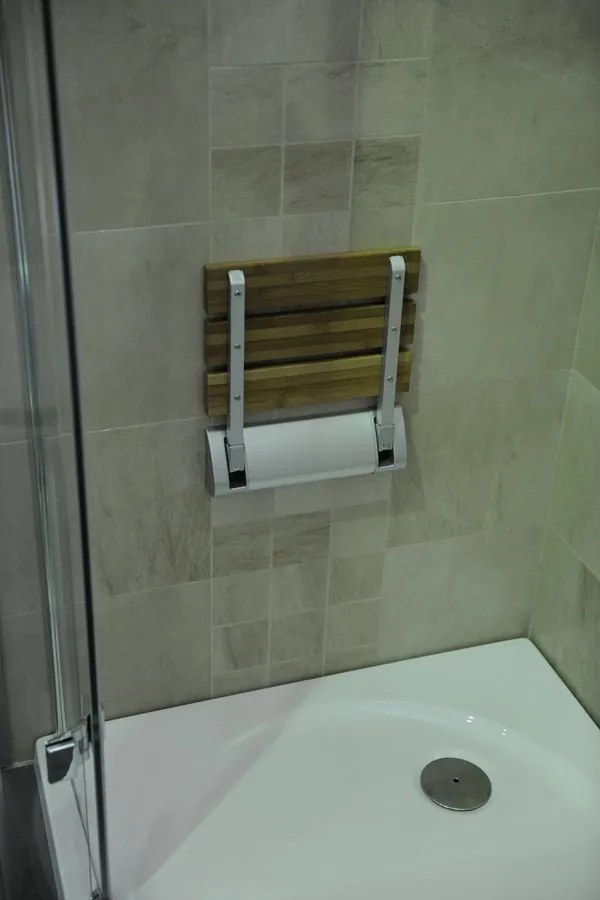 Aqualine Aqualine, Sedadlo do sprchy 32x23cm, sklopné, bambus, AE236