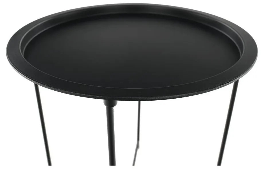 Príručný stolík s odnímateľnou táckou, čierna, RENDER