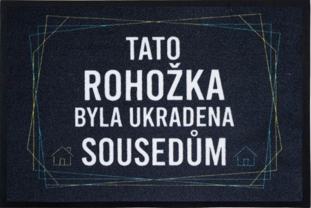 Mercury Flooring, Táto rohožka bola ukradnutá susedom 40x60 cm - na von aj na doma, 40x60, čierna