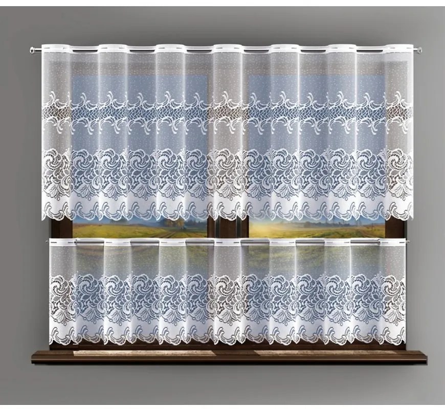 Žakárový záves 639/D33/58 biely. Tovar na mieru