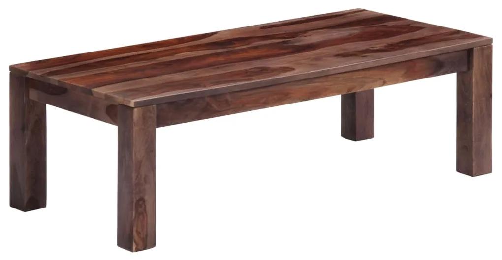 vidaXL Konferenčný stolík, sivý 110x50x35 cm, drevený masív sheesham