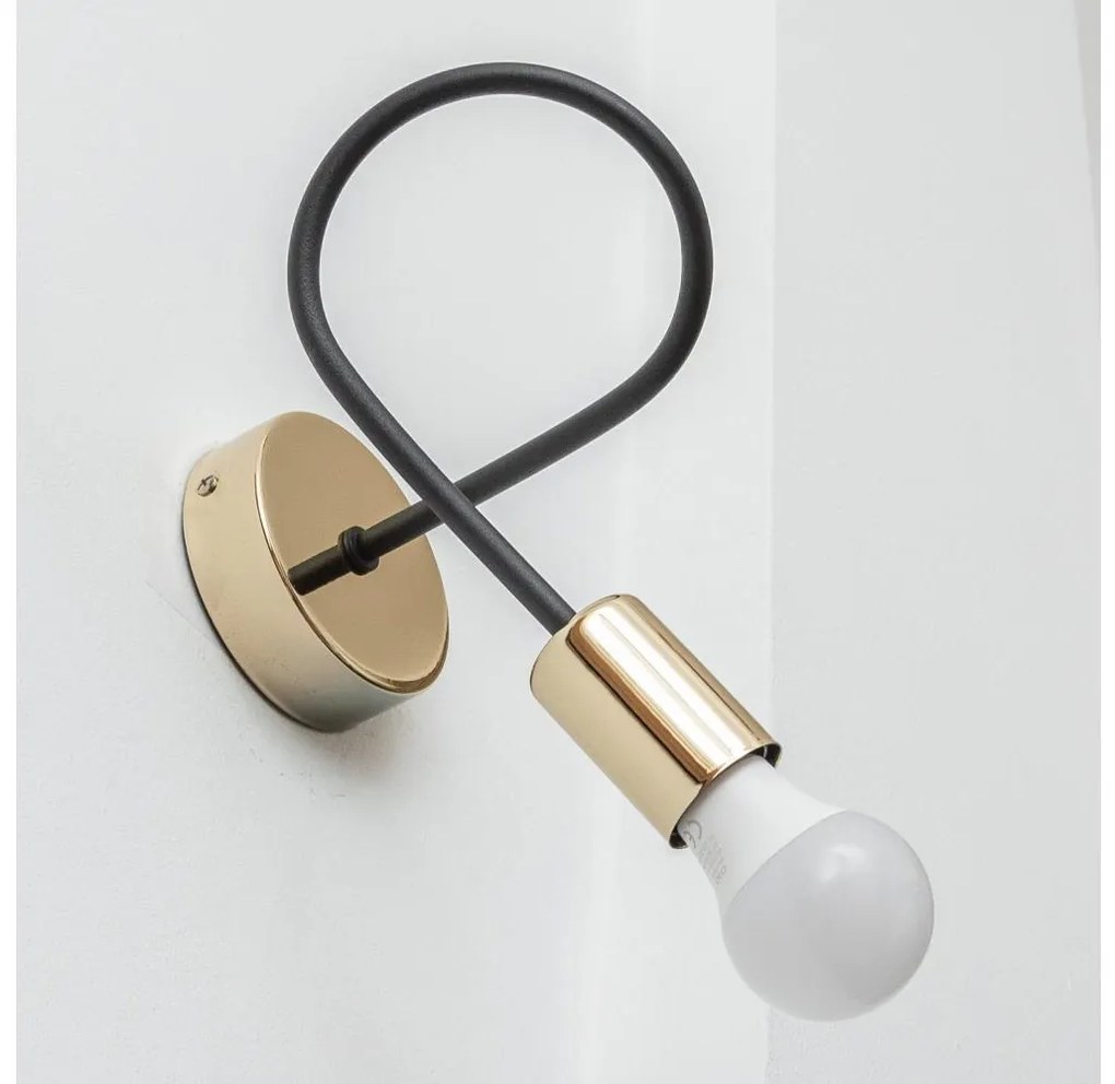 Nástenné svietidlo OXFORD 1xE27/15W/230V zlatá/čierna