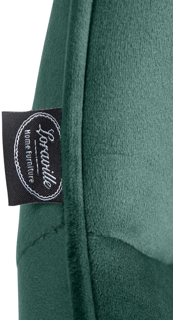 Design-Shop 2x Barová stolička Vonore - zamat, čierny rám - Zelená