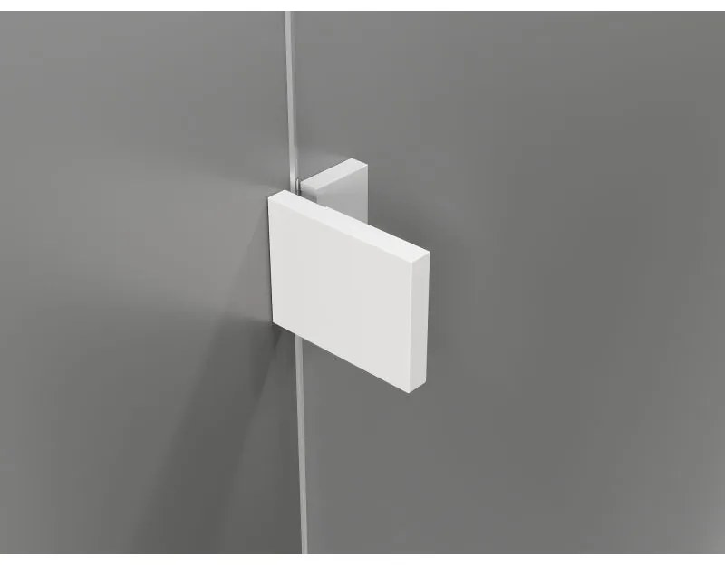 Mexen, Mexen Lunar ľavé otočné sprchové dvere 90 cm, transparentné, biele - 834-090-000-20-00-L
