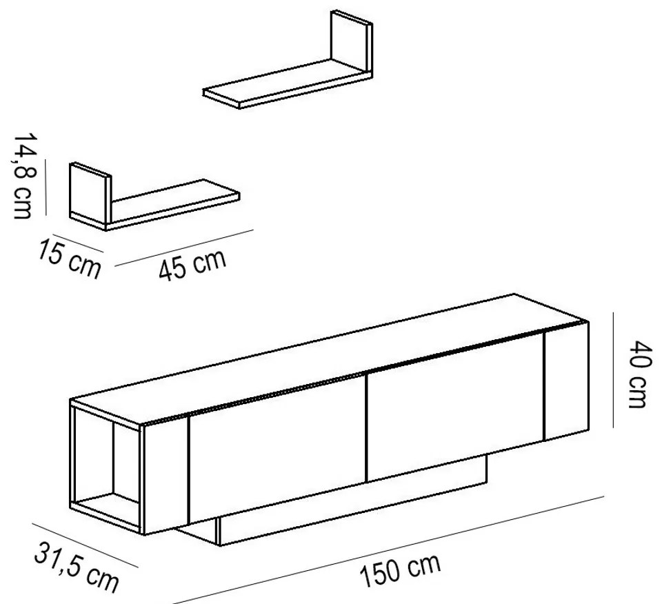 TV stolík Ekol White