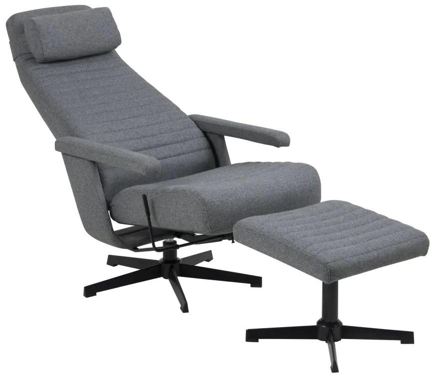 Dizajnové relaxačné kreslo Nantale, tmavo šedé
