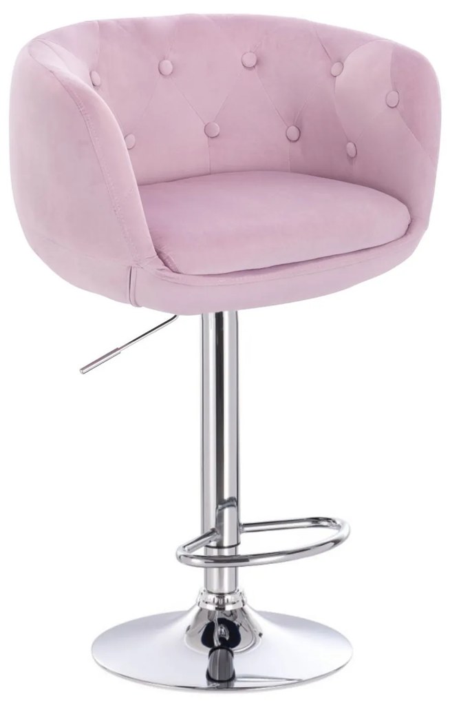 LuxuryForm DESIGN Barová stolička MONTANA VELUR na striebornom tanieri - levanduľa