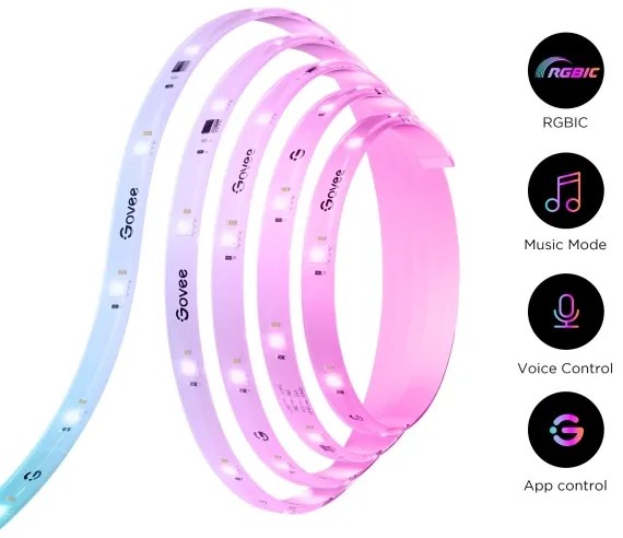 Govee - Wi-Fi RGBICW Smart PRO LED pásik 10m MATTER - extra odolný