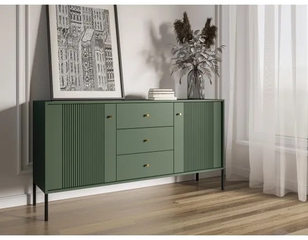 Komoda LUE zelená/čierna