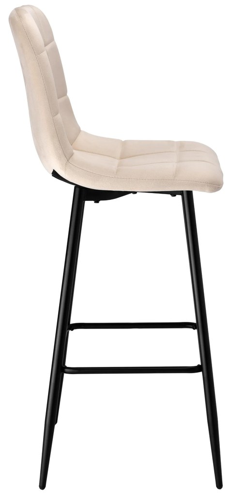 Barová stolička Hamilton zamatová béžová