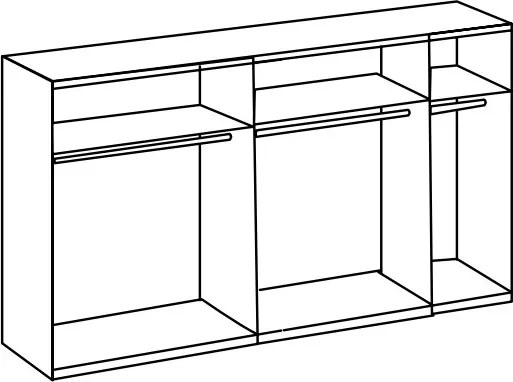 Šatníková skriňa Bern, šírka 313 cm/extra výška 236 cm, biela