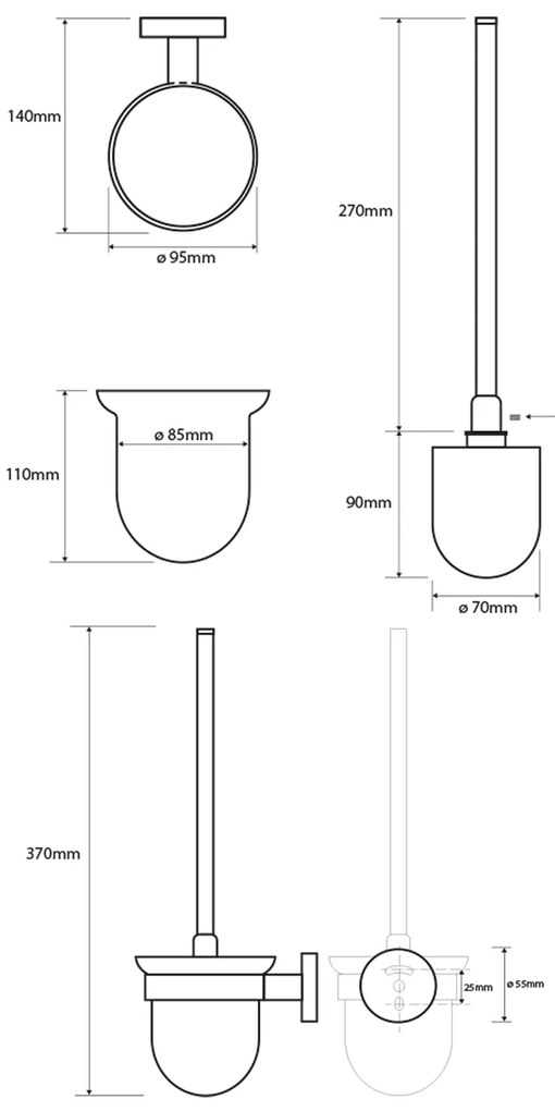 Sapho Sapho, X-ROUND WC kefa nástenná, miska mliečne sklo, chróm, XR303