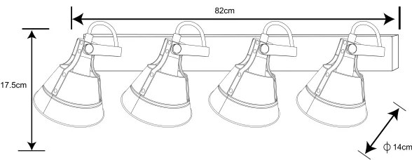Globo 15366Z-4 - Bodové svietidlo GÜNTHER 4xE27/60W/230V