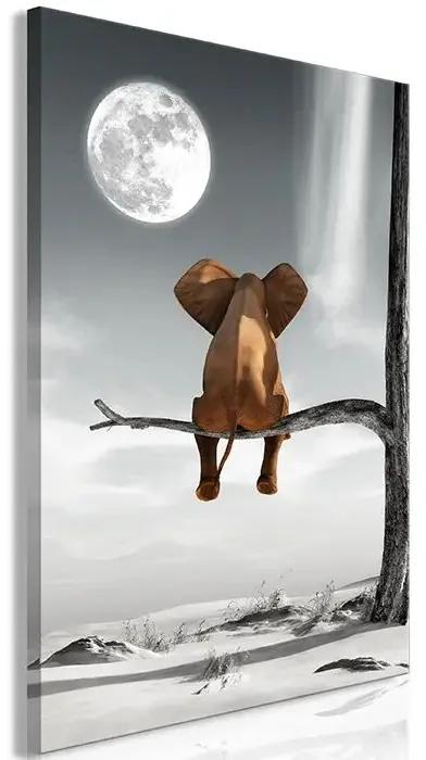 Obraz - Elephant and Moon (1 Part) Vertical Veľkosť: 80x120, Verzia: Premium Print