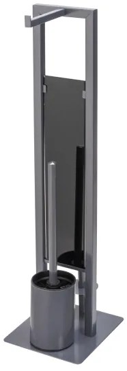 WENKO 25552100 - WC kefa RIVALTA 18x70 cm sivá/čierna