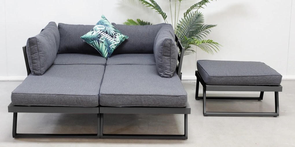 Sada zahradního nábytku LAFOOLE LUNGE tmavě šedá