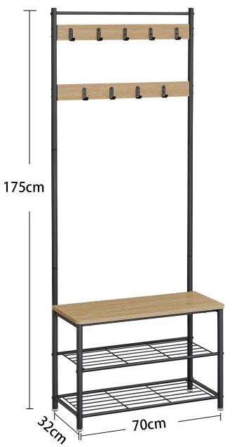 Vešiakový stojan s botníkom HSR041B11