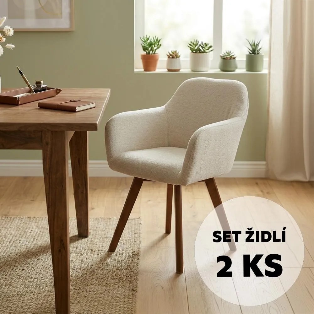 Set - 2 ks Jedálenská stolička AVENBERG NORD béžová