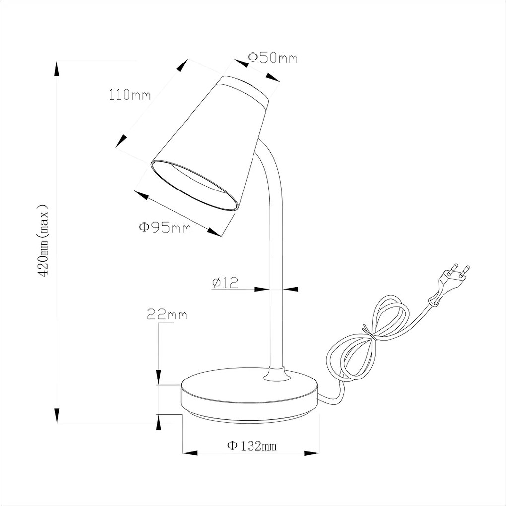 Stolná lampa Chico, 1x čierne/zlaté PVC tienidlo, b