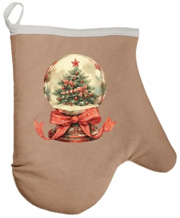 Vianočná kuchynská rukavica Gloria EMI, sivá